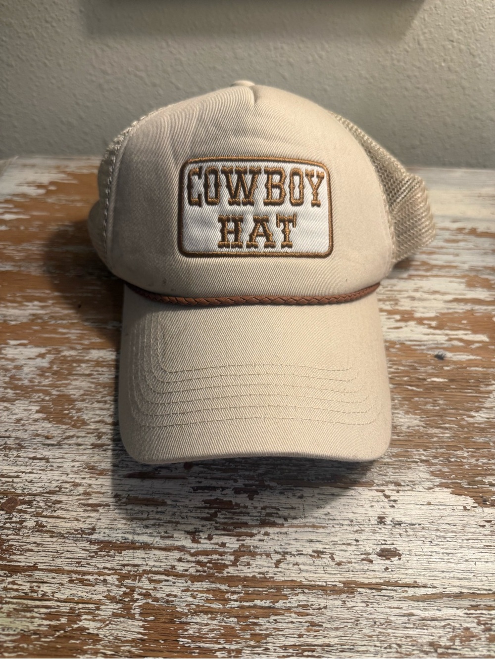 ALTARD STATE Cream 'Cowboy Hat' Trucker Cap
